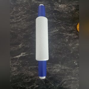 Classic Tupperware Blue and White Rolling Pin
